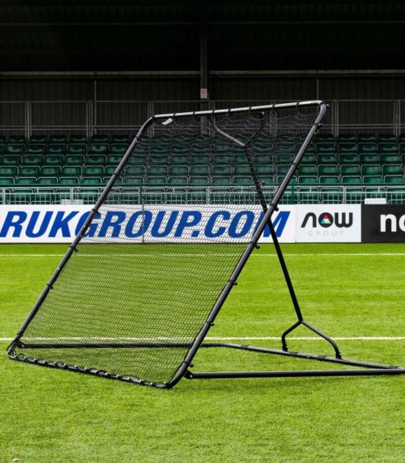 Large black net football rebounder